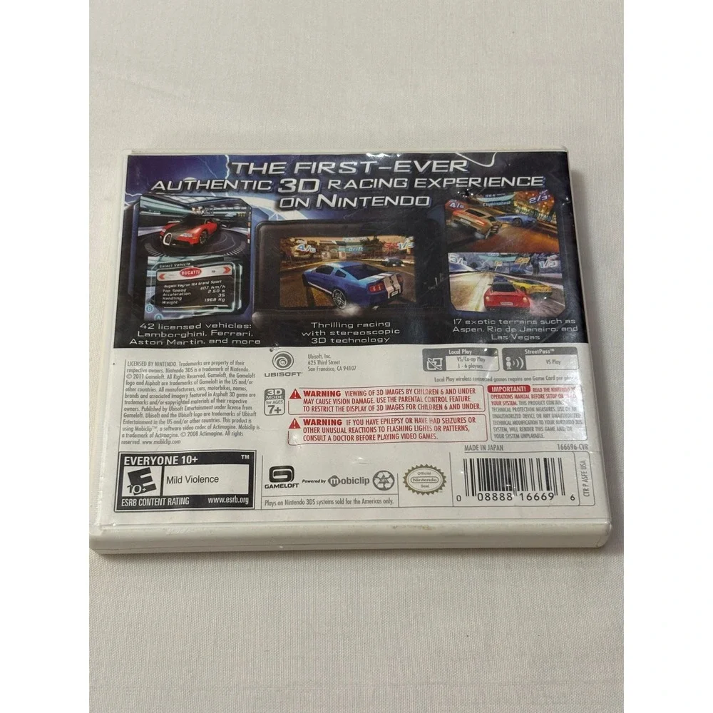 Asphalt 3D Nintendo 3DS Game Complete with Case and‎ Manual Ubisoft Racing